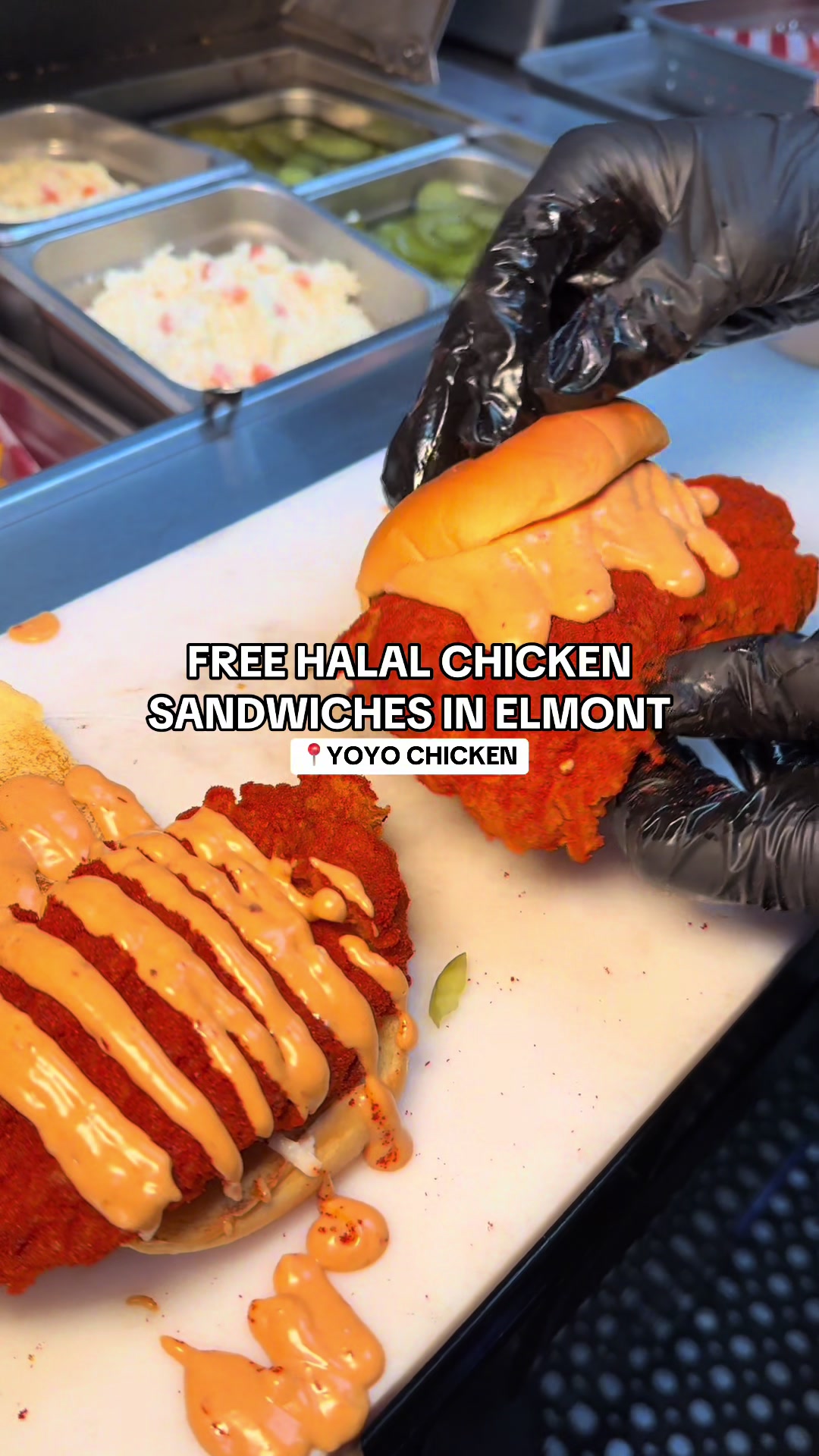 free halal chicken sandwiches in elmont, long island 🐔 📍yoyo chicken @yoyo.chicken 492 hempstead turnpike, elmont, ny 11003 free chicken sandwiches will be available only on wednesday, october 22nd from 4pm to 6pm! enjoy 😊