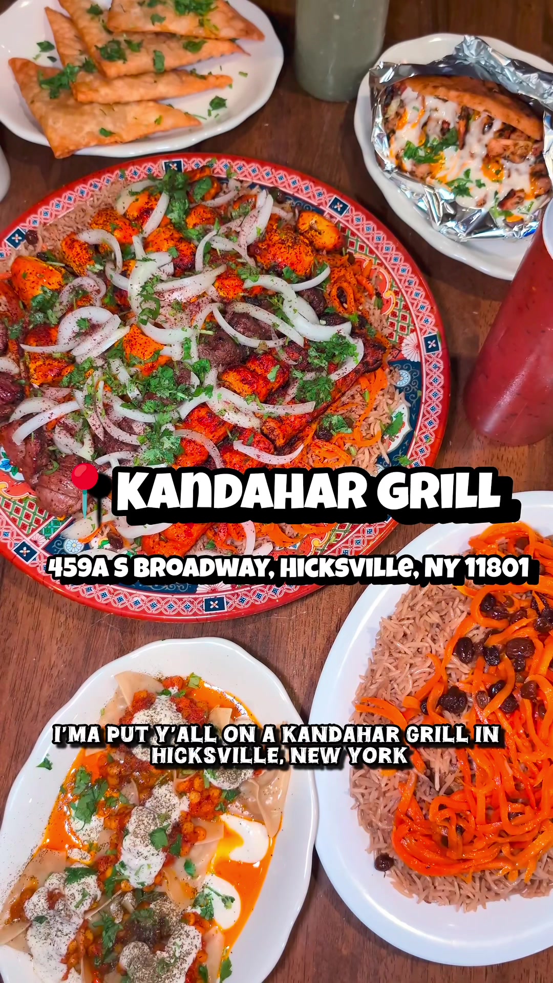 📍 Kandahar Grill 459A S Broadway, Hicksville, NY 11801

 This is by far the best Afghan food I've ever had in New York. Hicksville is an actual gem for Halal food. And the center of it all is this Kandahar Grill. Flavorful meats and delicious rice. My new favorite rice dish is the Qabuli palou. Absolutely incredible dish packed with flavor and aromatic spices. But want to put you guys onto the mantu. This is by for the best I've ever had. And what's different about it is they use ground chicken thigh rather than beef or lamb. Super plump and juicy. Absolutely delicious. This is a spot that you should take your family to. Definitely recommend this spot. Enjoy!#afghan #nyc #food #foodie #love 