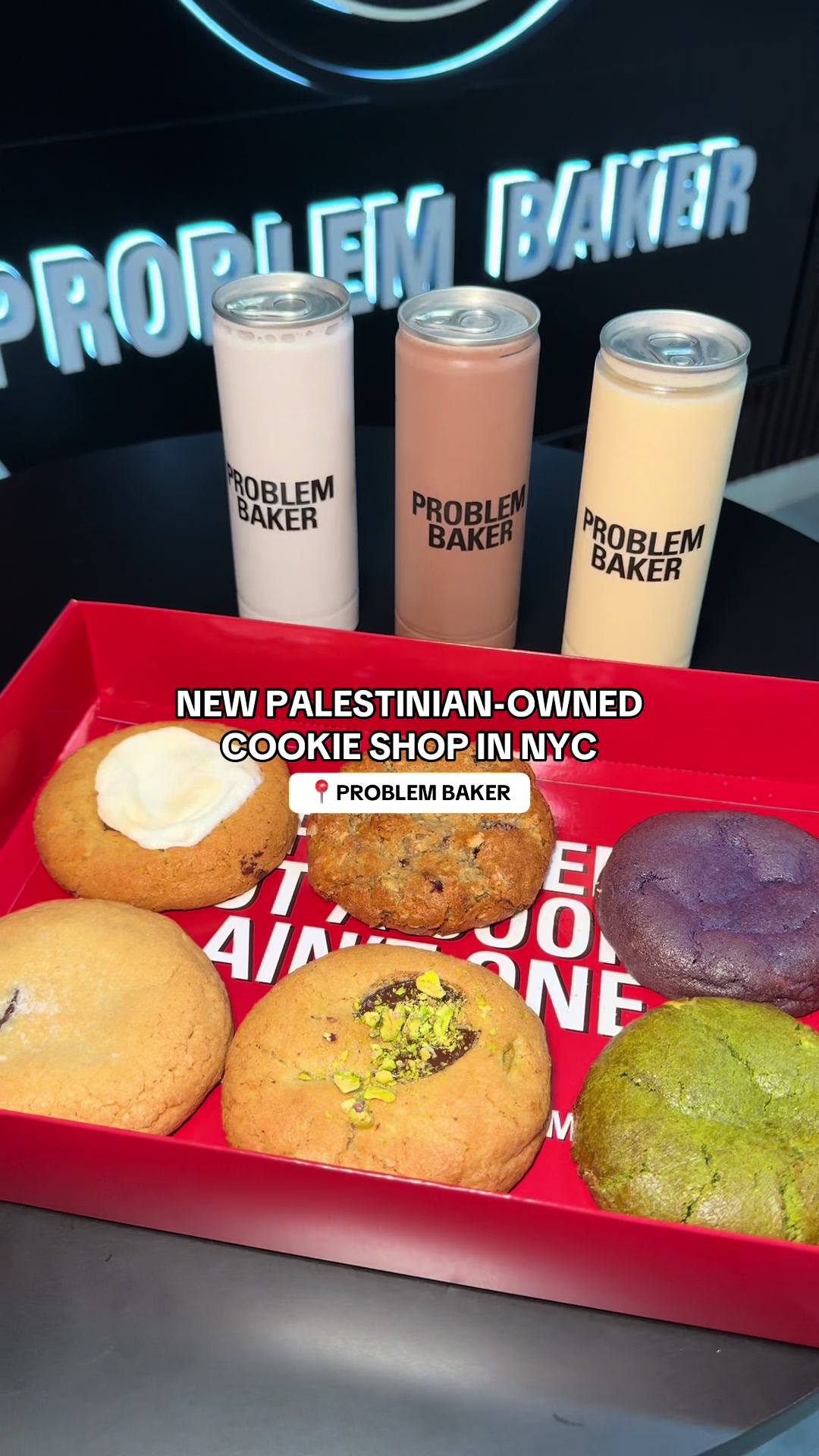 new cookie spot on staten island! and it’s Palestinian-owned 🍪🇵🇸 problem baker 📍870 castleton ave, staten island, ny 10310 items featured: -pistachio knafa cookie -chocolate chip sea salt cookie -s’mores cookie -assorted flavored milk -date cinnamon latte -strawberry matcha -affogatos -cookie sundaes -ice cream sandwiches give it a try & enjoy!