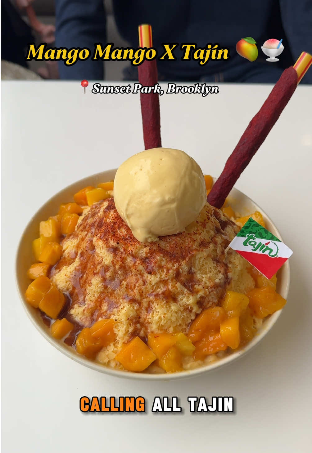 Mango Snowcloud X Tajín 🥭🍧

We’re back at @mangomangodessertusa this time at their Sunset Park, Brooklyn location, trying out their Mango Snowcloud X Tajín and other desserts. This collab was for the Tajín lovers.  

The Tajín and chamoy seasoning gave the perfect sweet and tangy blend with their iconic mango chucks and creamy mango ice cream 

We loved every dish that came out and you should try it before October 15th! #mangomangodesserts #mangomangoxtajín #tajin #sweetreat #brooklyndesserts
