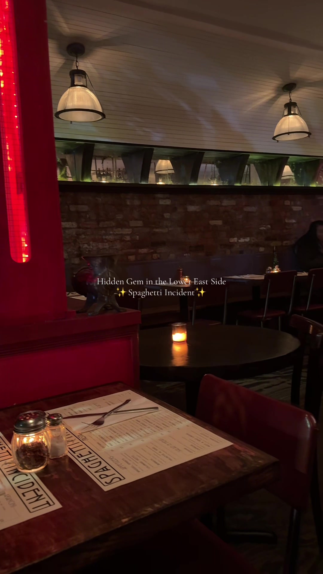 Hidden gem 💎 in the Lower East Side 

Spaghetti Incidental 🍝 

📍 231 Eldridge Street, New York, NY 10002

#food #foodie #nyc #newyork #fyp 