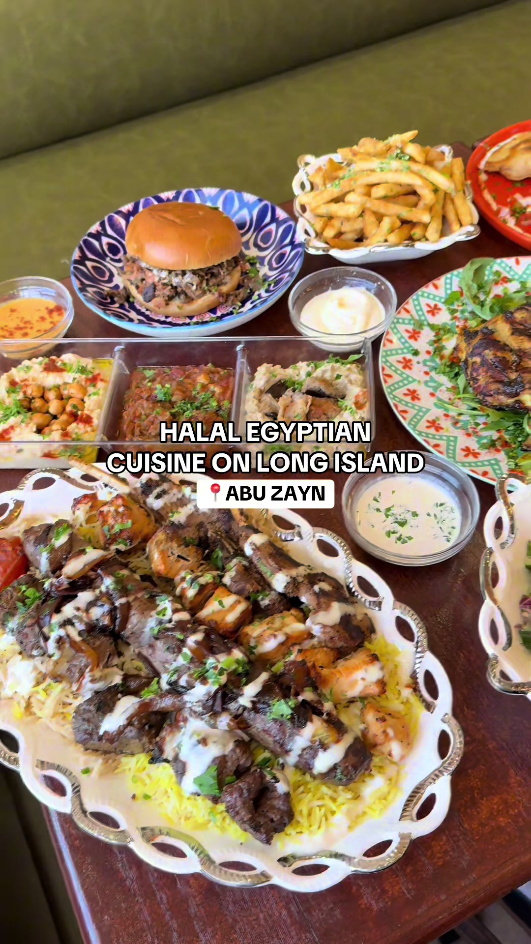 New Halal Egyptian restaurant on Long Island! 🇪🇬 Abu Zayn 📍 280 Merrick Rd, Rockville Centre, NY 11570 Items featured: -Mixed Cold Appetizer Plate -Family Size Platter -Half Chicken -Chicken Shawarma Laffa -Beef Shawarma Kaiser -Babaghanoush -Egyptian Moussaka -Blueberry Basbousa -Crème Brûlée Rice Pudding -Om Ali Give it a try & enjoy!