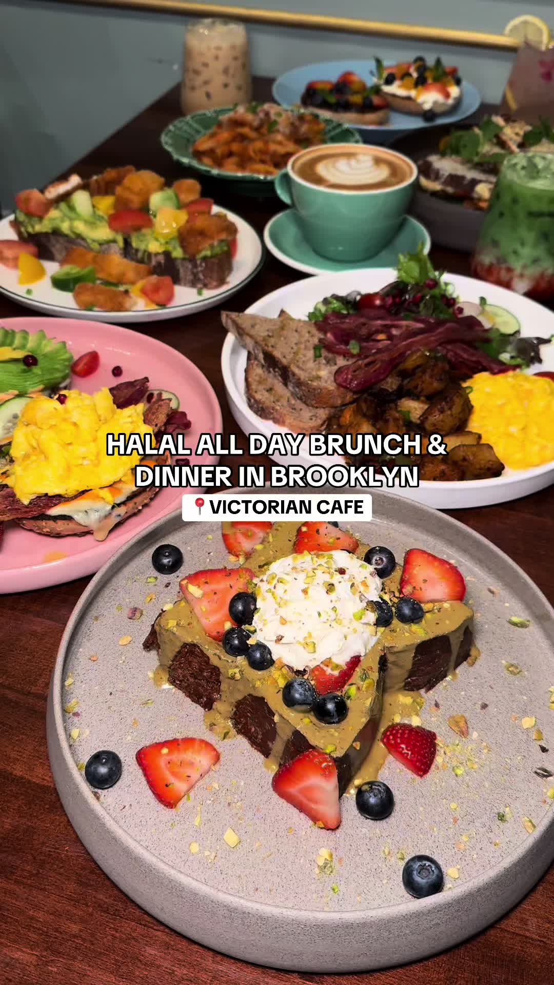 Halal Café in Brooklyn! ☕️ 📍Victorian Café (@victorian.cafe ) 1029 Cortelyou Rd, Brooklyn, NY 11218 It’s so nice and refreshing to see a Halal establishment focused on providing healthy and organic food that also tastes delicious! And whatever you do, try their matcha and espresso-based lattes. They’re SO good! Items featured: -Iced Strawberry Matcha Latte -Rose Lemonade -Organic Farm Eggs & Greens Platter -Spicy BEC on an Organic Bagel -Stratford Bagel -Pistachio French Toast -Chicken Schnitzel Tartine -Chicken Grilled Cheese -Bolognese Pasta Give it a try & enjoy!